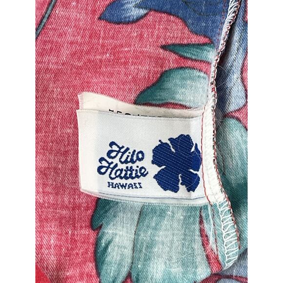 Vintage Hilo Hattie Dress Womens Small Hawaii Hawaiian Floral Red Made USA Beach - Picture 9 of 10